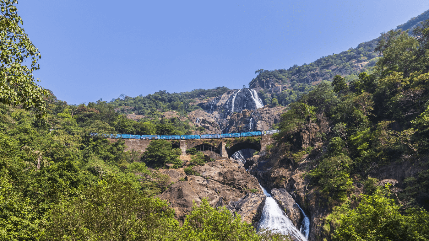 goa me ghumne ki Shandar jagah Dudhsagar Falls